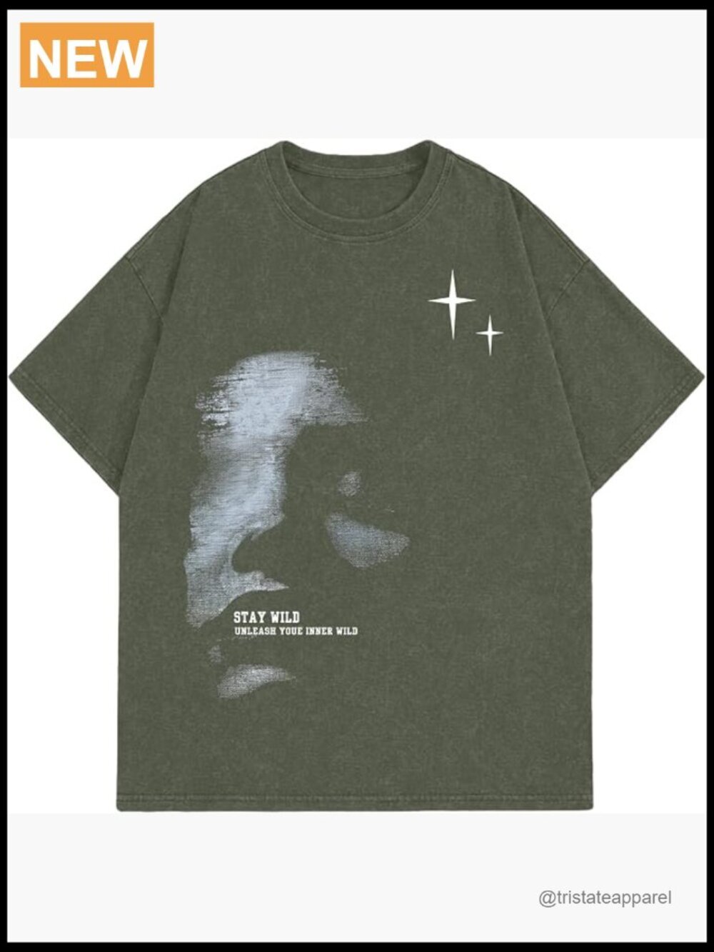 Vintage Washed Graphic Tee Abstract Face Print Streetwear Crewneck Cotton